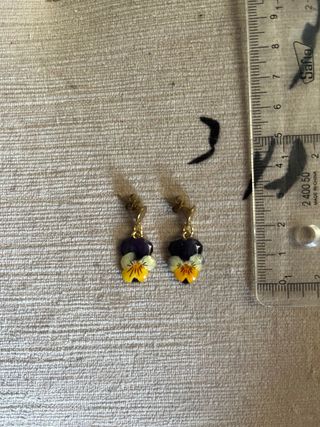 Pendientes de flores naturales