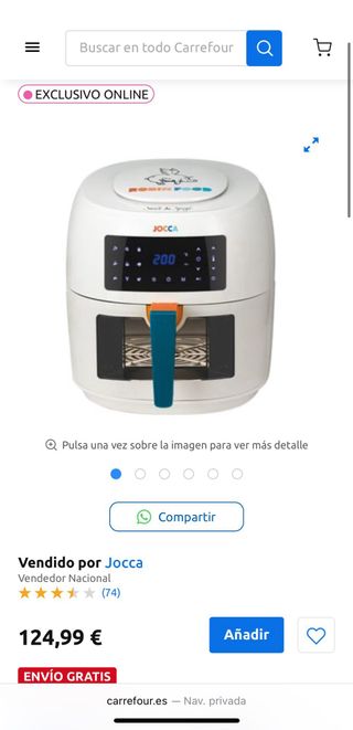 Freidora de aire Jocca Robin Food 7,4L