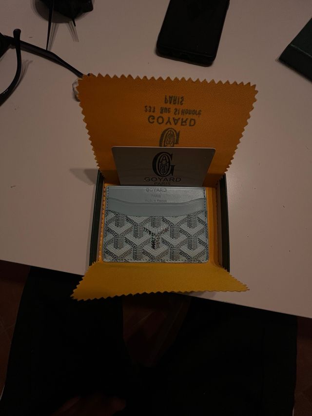 Porta carte Goyard blu e verde