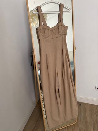 Mono Zara beige - Pantalón largo