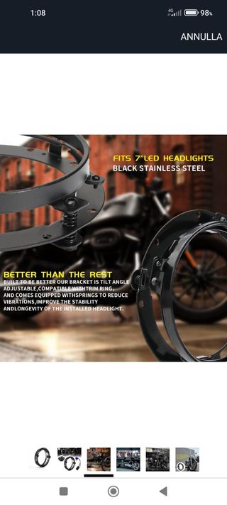 Anello di montaggio per Faro 7"