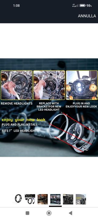 Anello di montaggio per Faro 7"