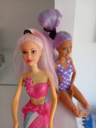 Muñecas Barbie Sirena y Chica