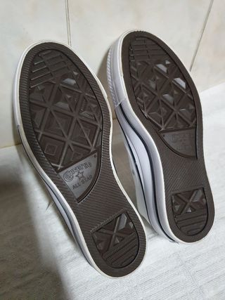 Converse plataforma blancas - cuero