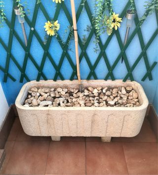 Jardinera piedra granito - Blanca