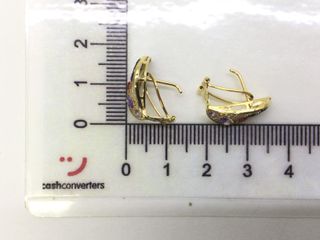 pendientes oro 18k con piedra con circonita