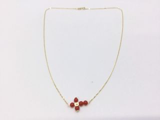 collar oro 18k con piedra 22cm