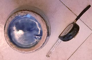 Vaso fiori blu ceramica anni '70