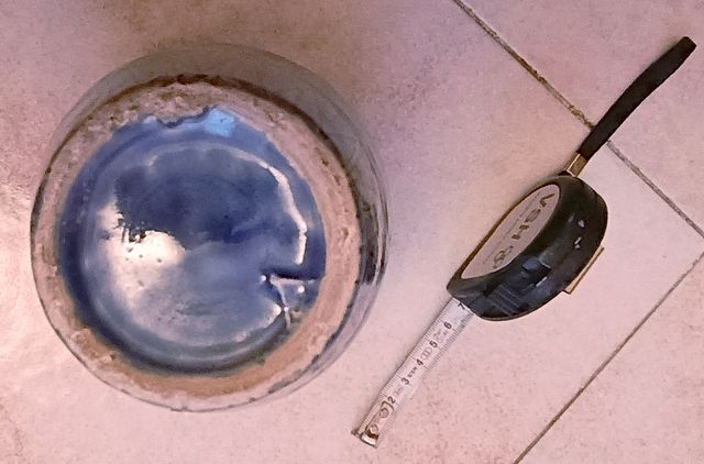 Vaso fiori blu ceramica anni '70