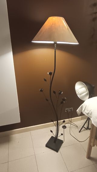 Lámpara pie decoración - beige/negro