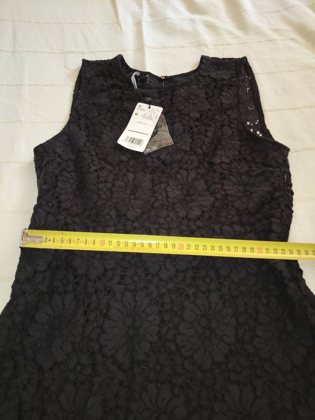 Vestido encaje Mango negro talla M