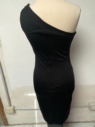 Abito monospalla nero-marrone tg M