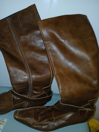 Botas altas piel marrones mujer