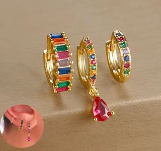 Pendientes aro multicolor | acero