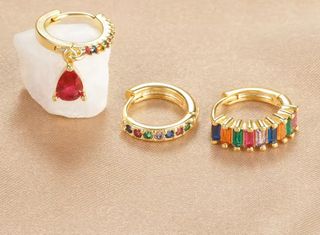 Pendientes aro multicolor | acero