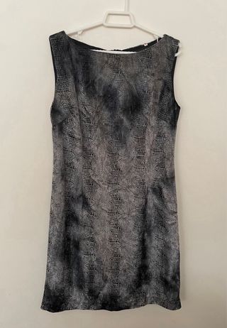 Vestido serpiente gris-negro