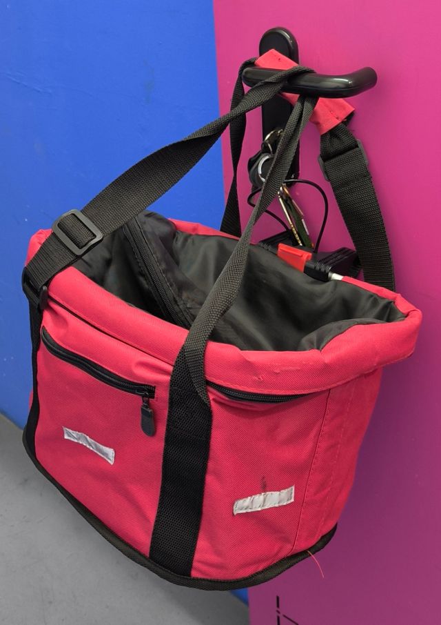 Cesta bici portaobjetos roja