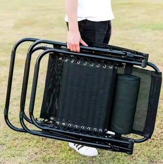 Silla plegable negra metalica