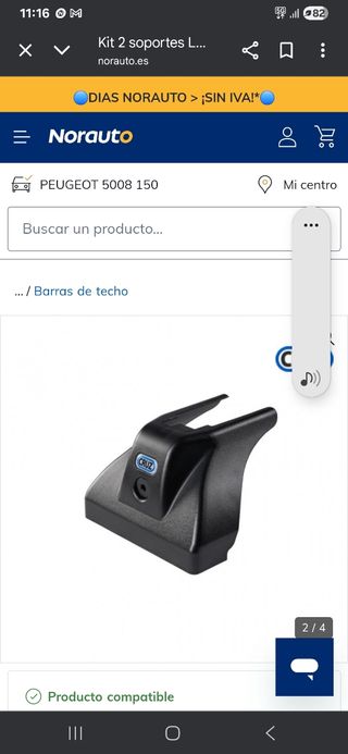 Soporte baca peugeot