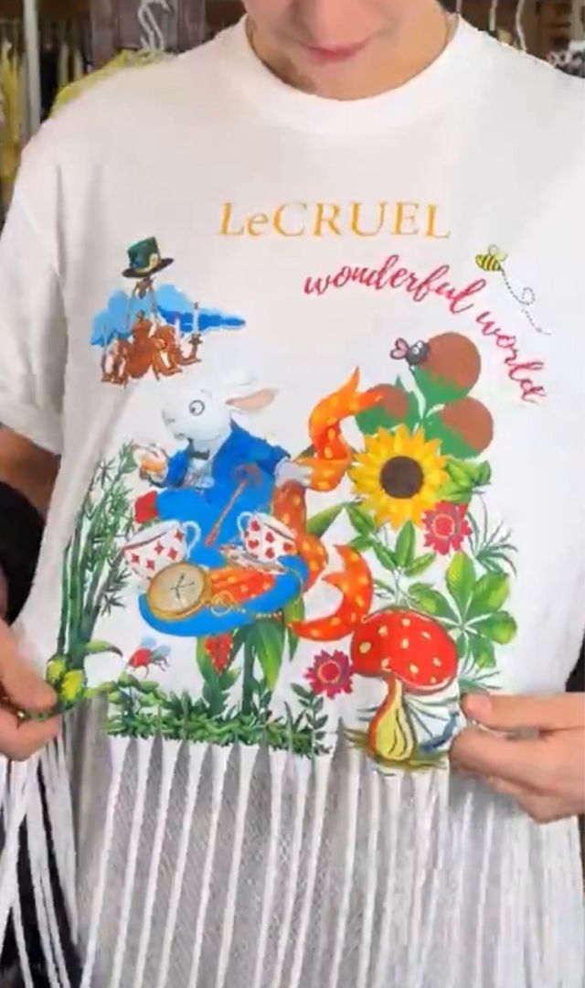 Camiseta Lecruel blanca - flecos