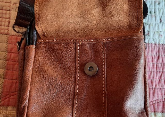 Borsa a tracolla in pelle marrone