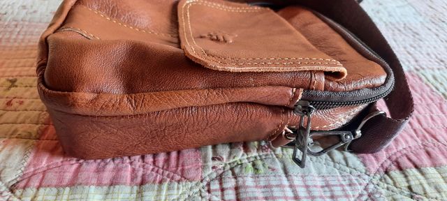 Borsa a tracolla in pelle marrone