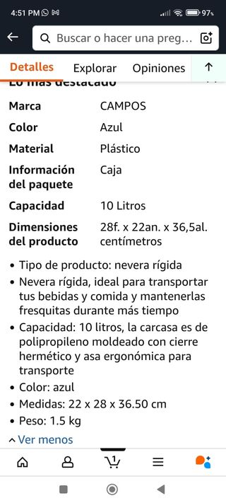 Nevera Camping + bloque