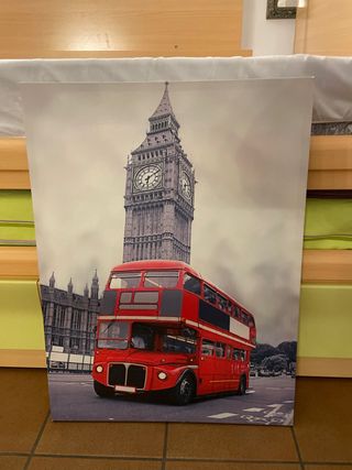 Lámina Big Ben & bus Londres