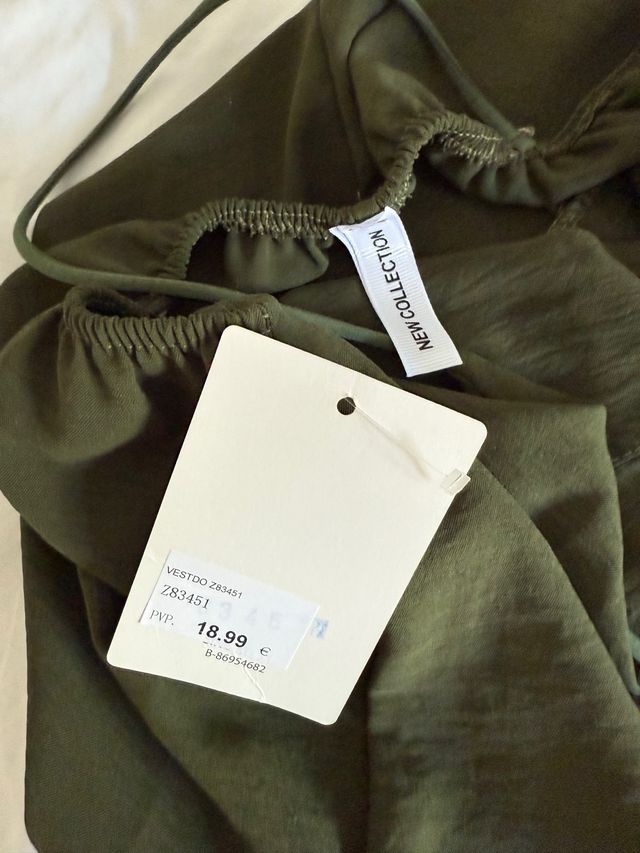 Vestido largo verde oliva verano nuevo