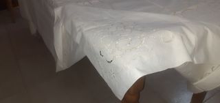 Tovaglia   cotone ricamato  ecru 260x170  