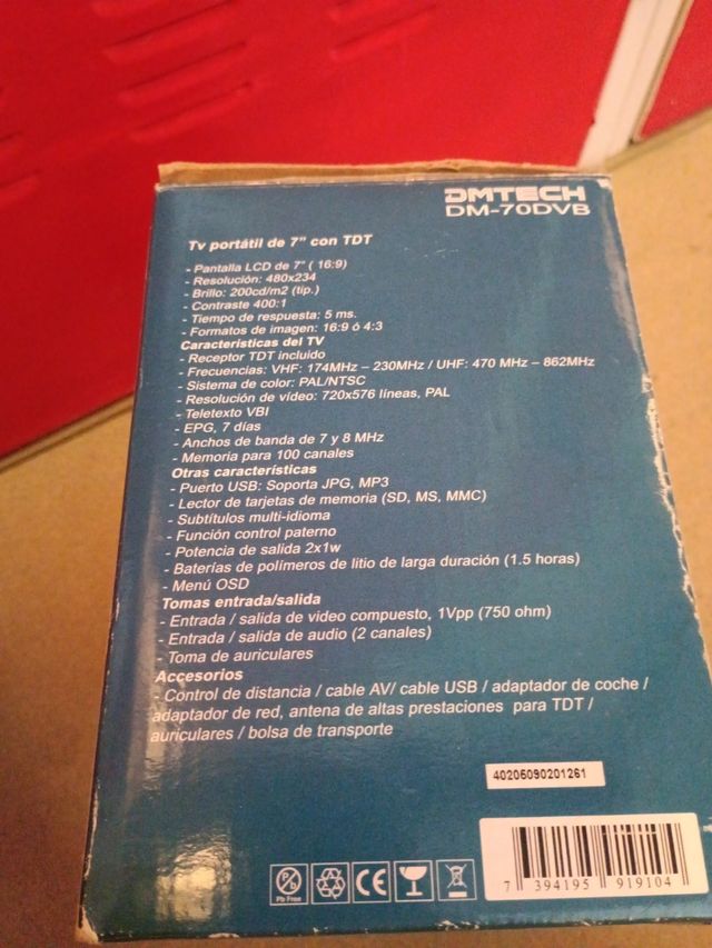 Televisión portátil de 7" con TDT