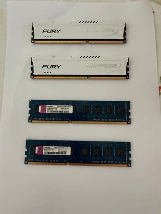4x RAM DDR3: 2x4GB Fury + 2x4GB Kingston