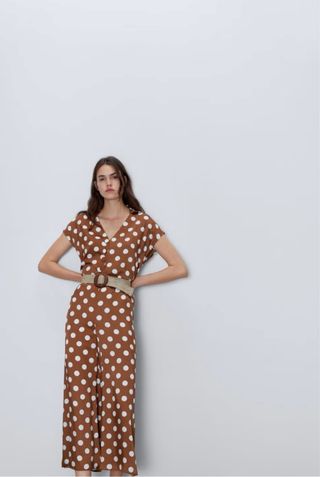 Mono lunares Zara marrón