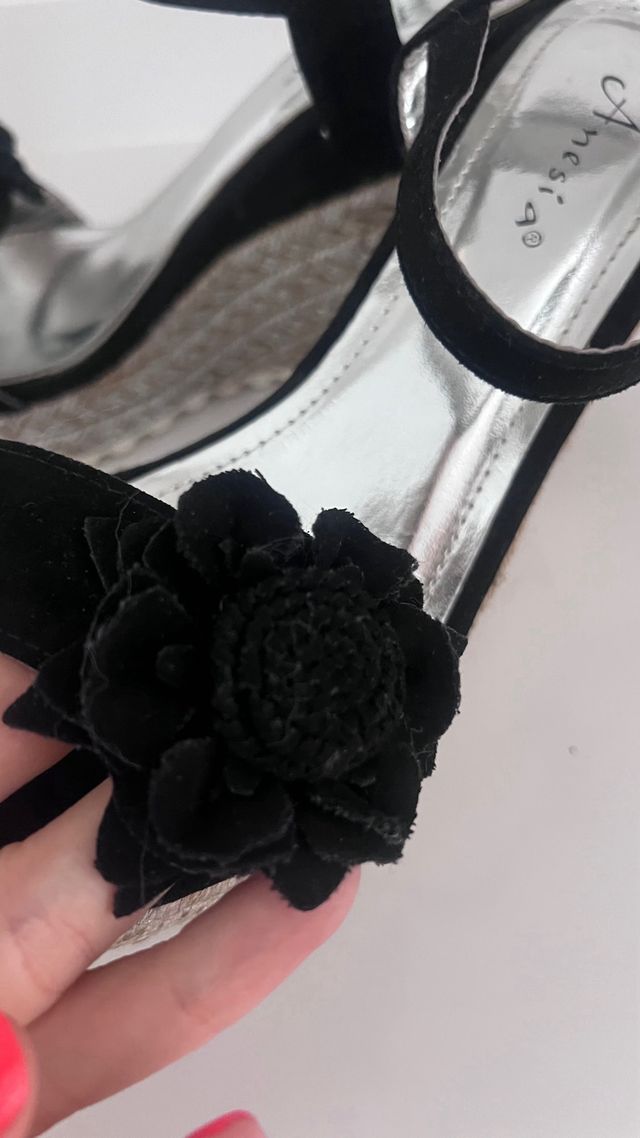 Cuñas negras esparto - Talla 39