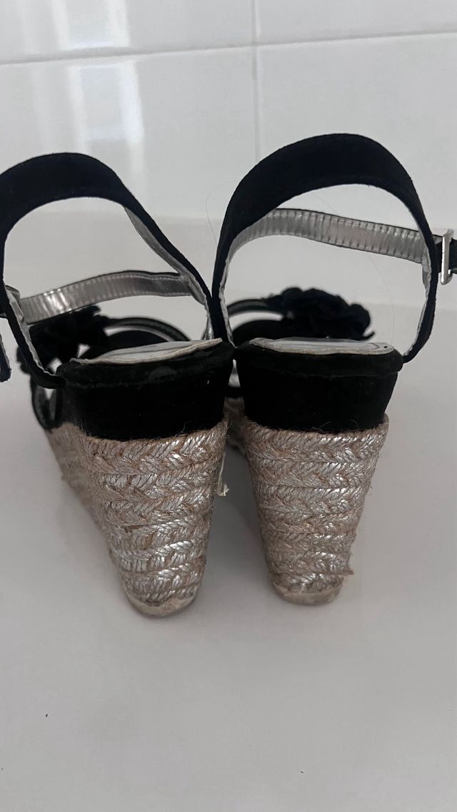 Cuñas negras esparto - Talla 39