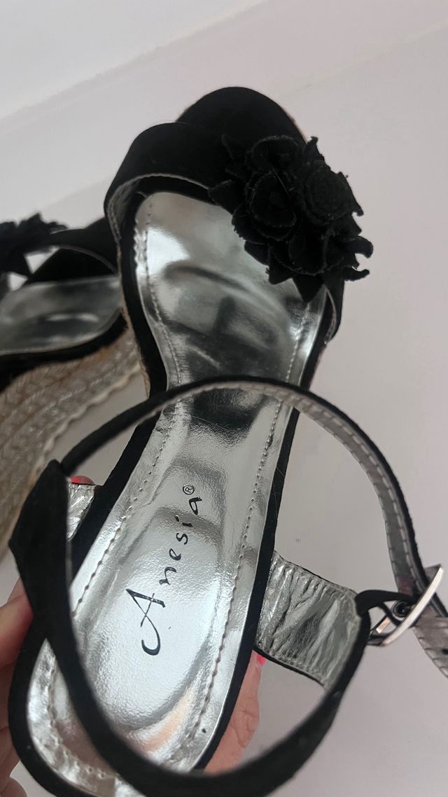 Cuñas negras esparto - Talla 39