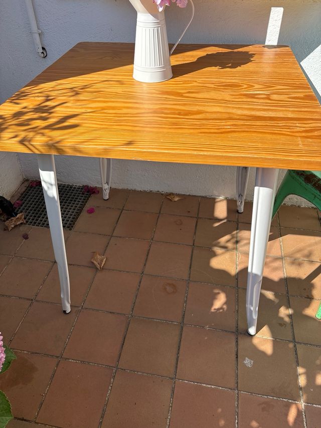 Mesa madera metal 80x80cm