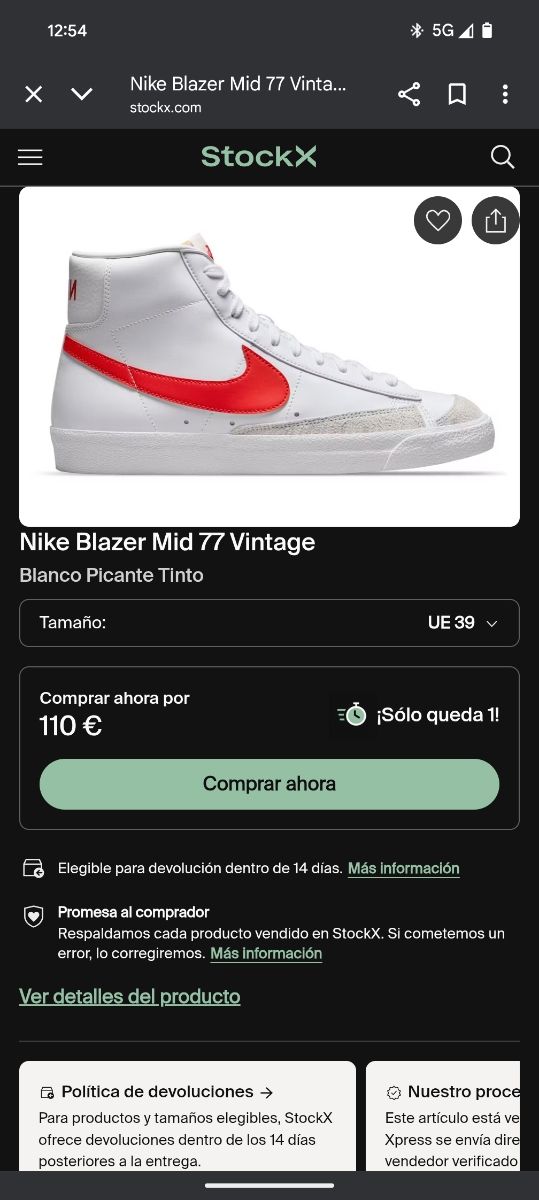 Nike Blazer Mid 77 Vintage - Rojo/Blanco