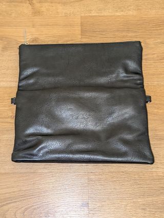 Bolso piel bicolor negro-naranja