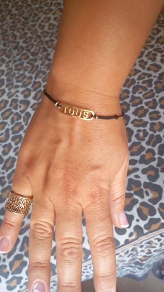 Pulsera y anillo Tous dorados, talla 10,5
