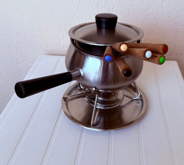 Fondue acero inoxidable vintage