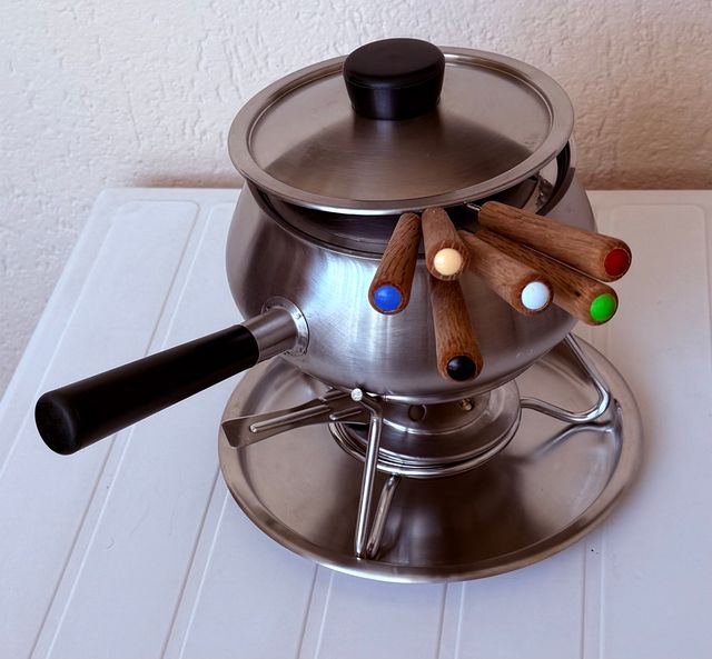 Fondue acero inoxidable vintage