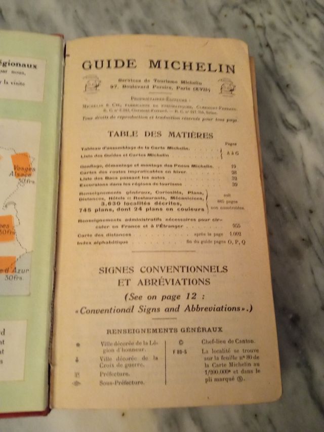 Guia Michelin de Francia 1931