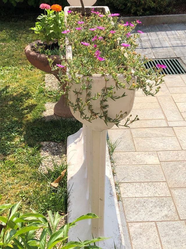 Fioriere cemento bianco - Balaustra giardino