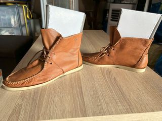 Botas Arezzo cuero marrón artesanales -talla 39
