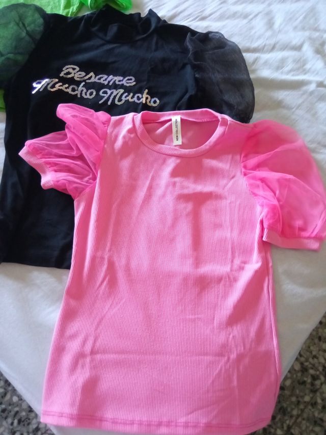 4 Camisetas manga globo