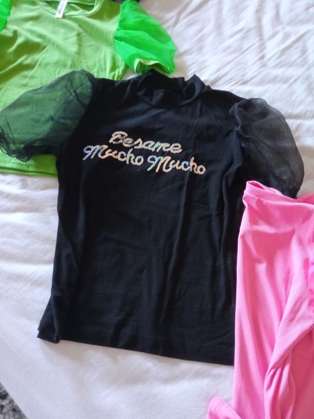 4 Camisetas manga globo