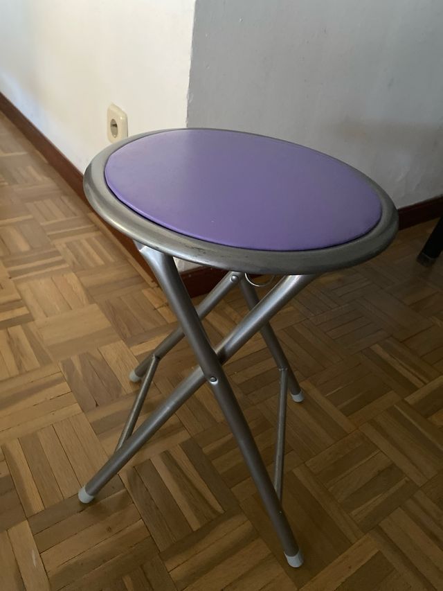 Banqueta plegable lila - metal