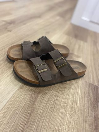 Chanclas Marrón Piel