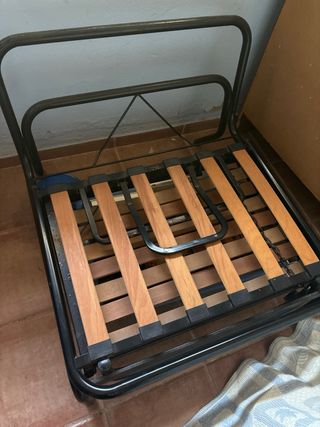Cama plegable metalica - Negra y Beige